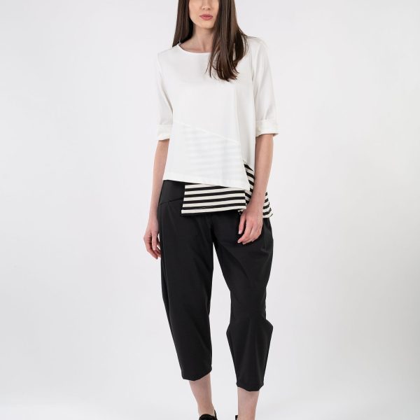 Tricou wendy ivoar cu dungi - Anna Forgaci