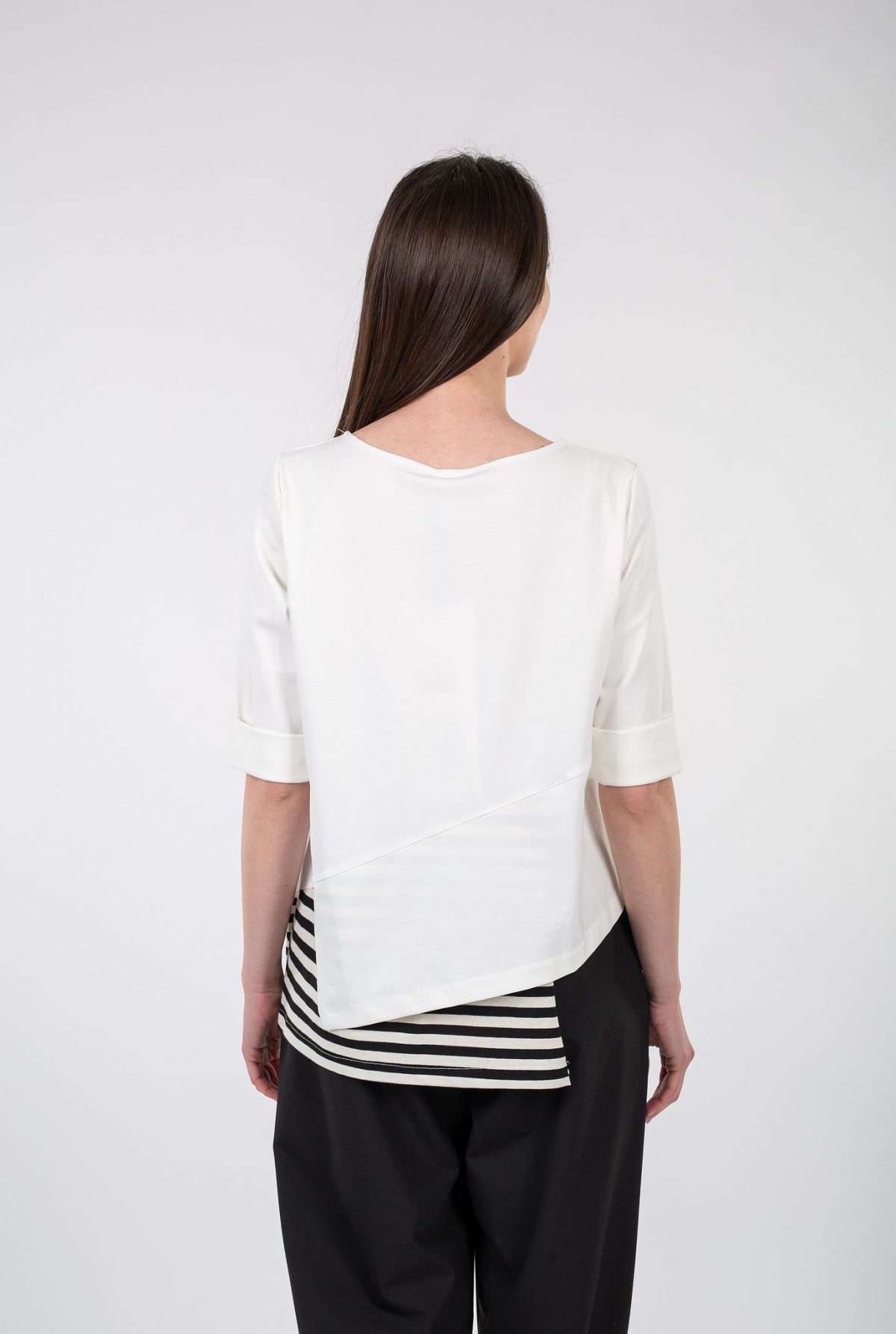 Tricou wendy ivoar cu dungi - Anna Forgaci