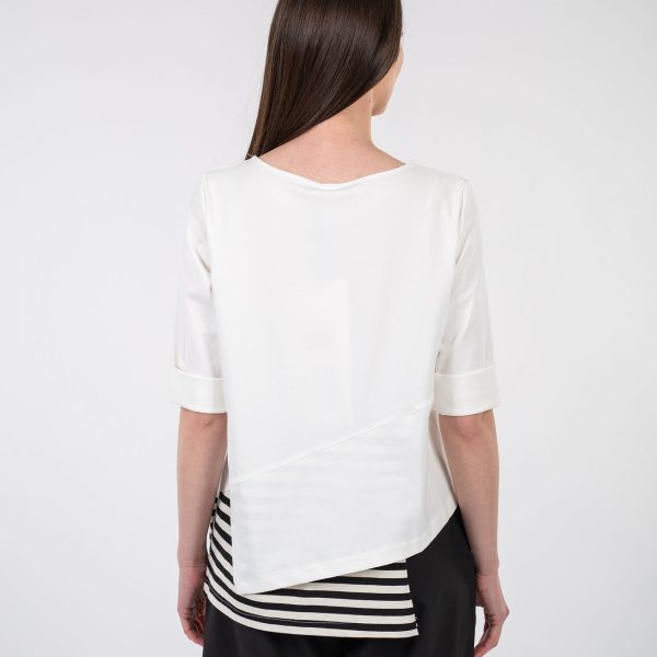 Tricou wendy ivoar cu dungi - Anna Forgaci
