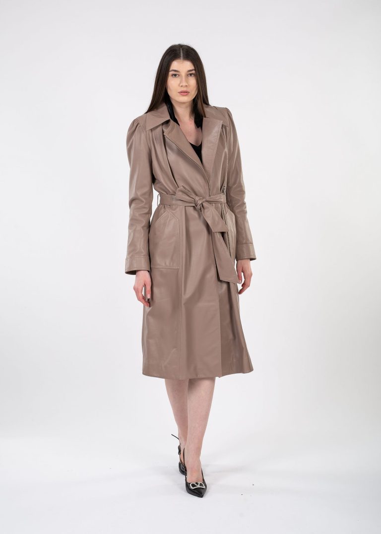 Trench din piele naturală - Anna Forgaci