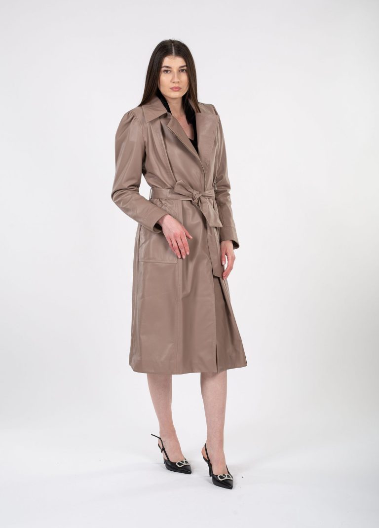 Trench din piele naturală - Anna Forgaci