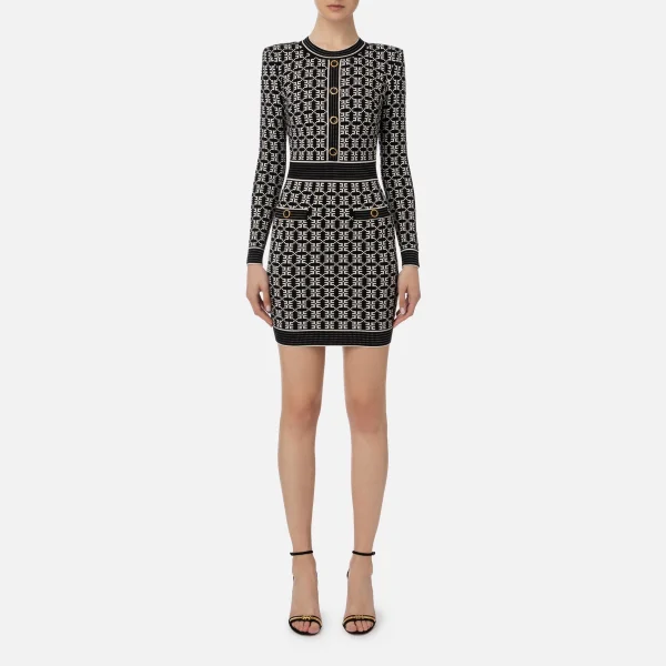 Rochie mini din tricot jacquard elisabetta franchi - Anna Forgaci