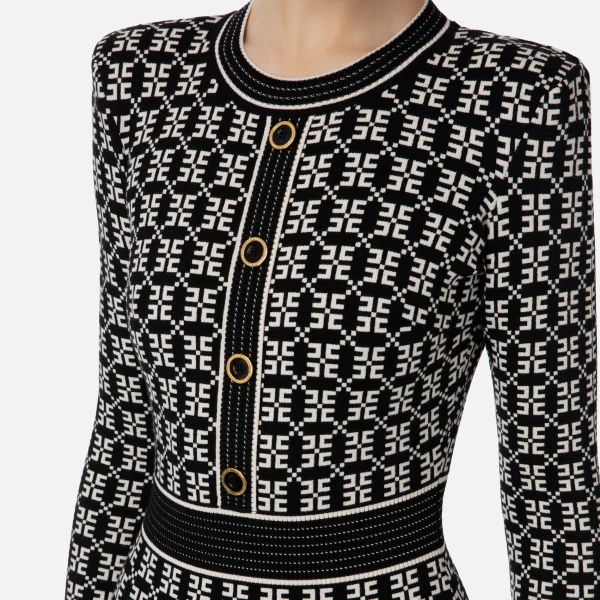 Rochie mini din tricot jacquard elisabetta franchi - Anna Forgaci