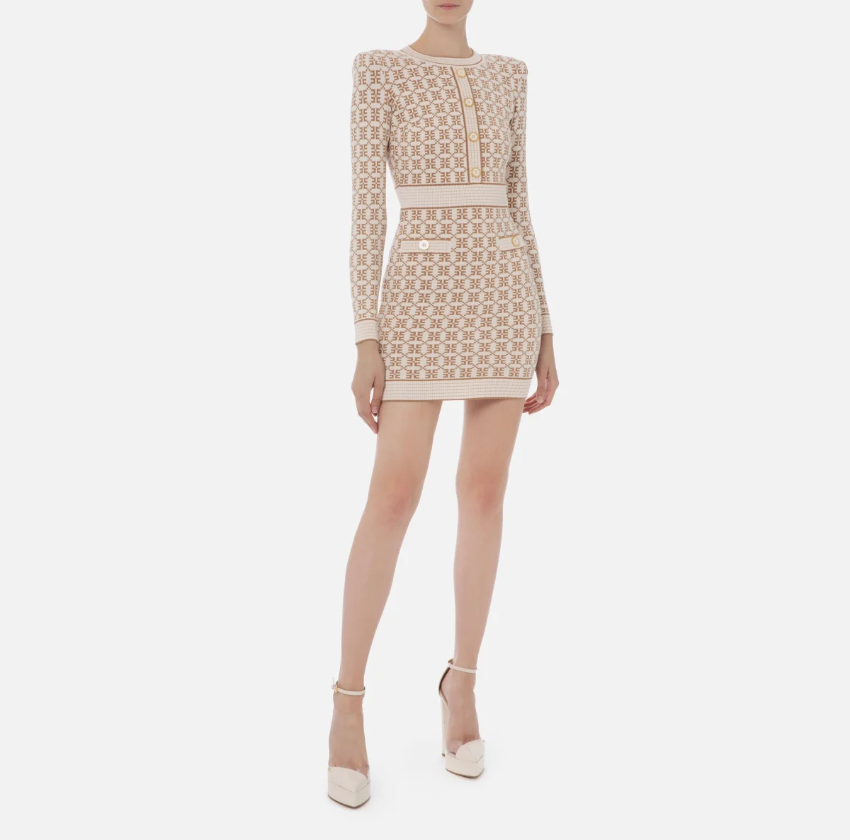 Rochie mini din tricot jacquard elisabetta franchi - Anna Forgaci