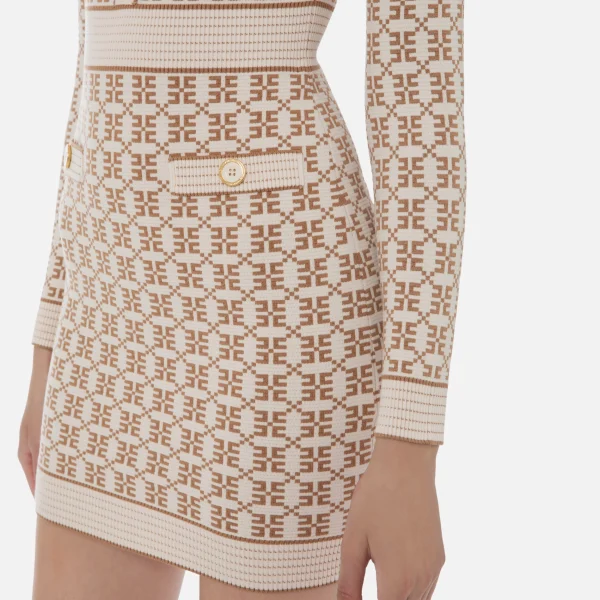 Rochie mini din tricot jacquard elisabetta franchi - Anna Forgaci