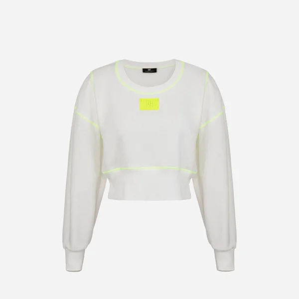 Hanorac din bumbac cu detalii fluorescente elisabetta franchi - Anna Forgaci