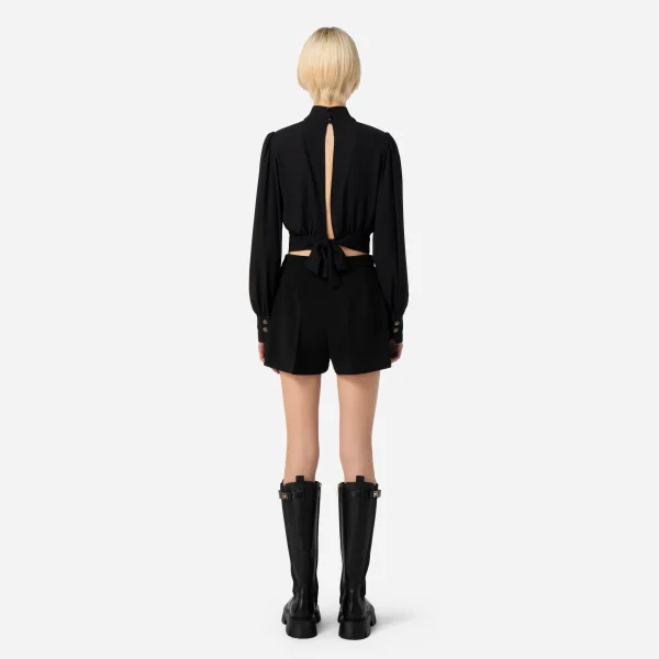 Bluză crop cu broderie elisabetta franchi - Anna Forgaci