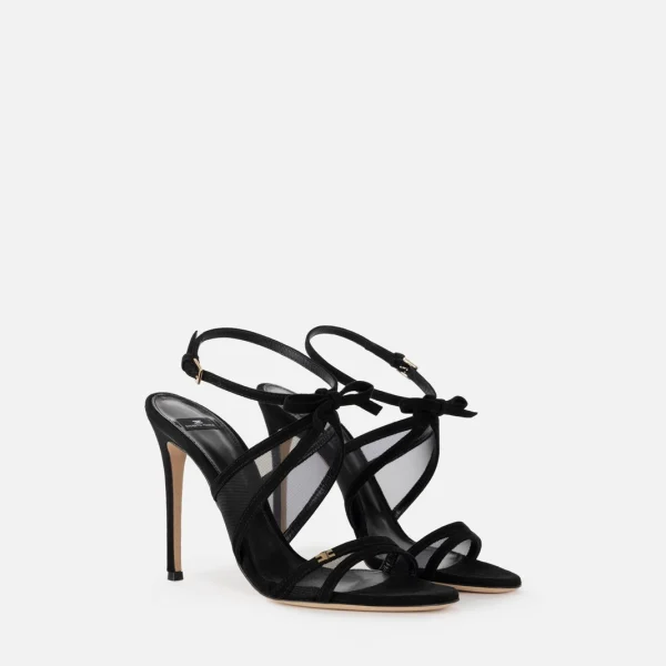 Sandale elegante din catifea cu toc stiletto - elisabetta franchi - Anna Forgaci