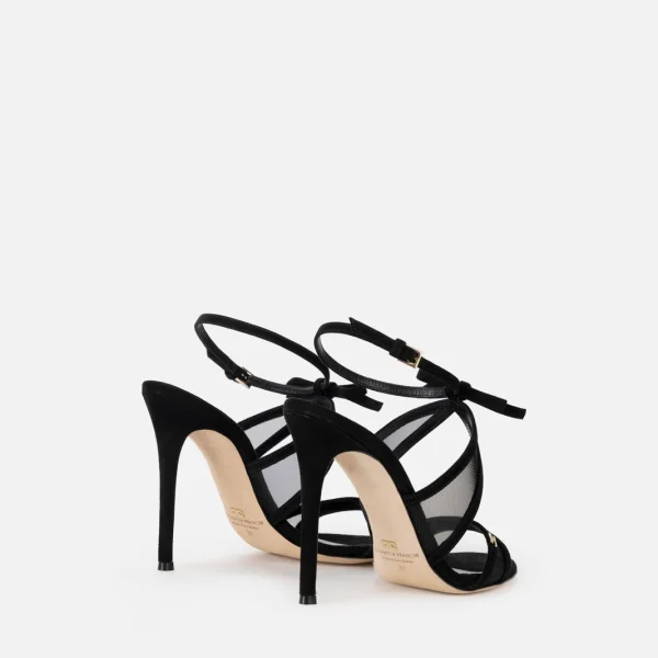 Sandale elegante din catifea cu toc stiletto - elisabetta franchi - Anna Forgaci