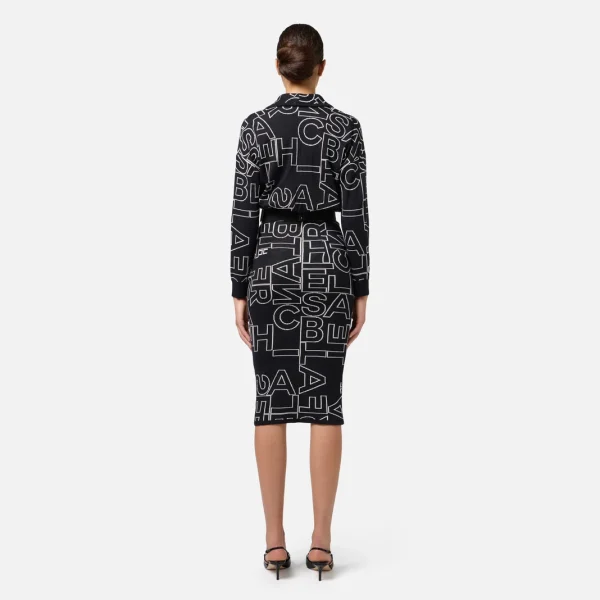 Rochie midi din material textil amestec de lână elisabetta franchi - Anna Forgaci