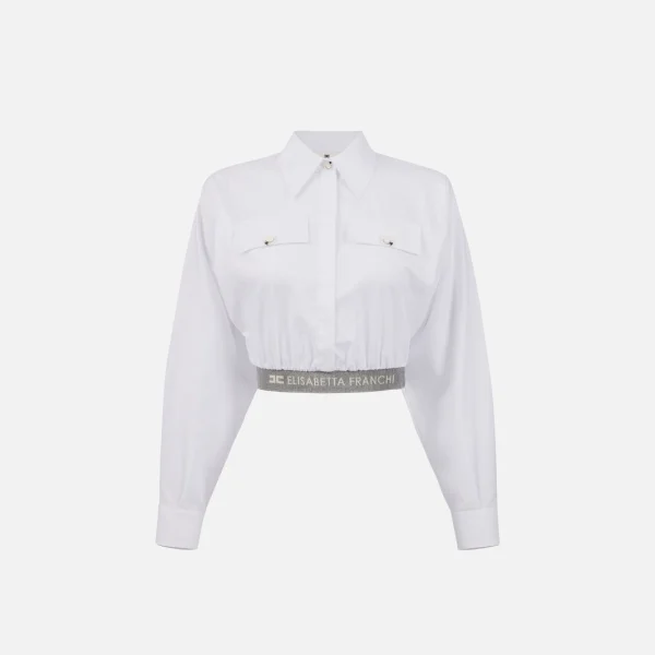 Camasa scurtă din poplin de bumbac elisabetta franchi - Anna Forgaci
