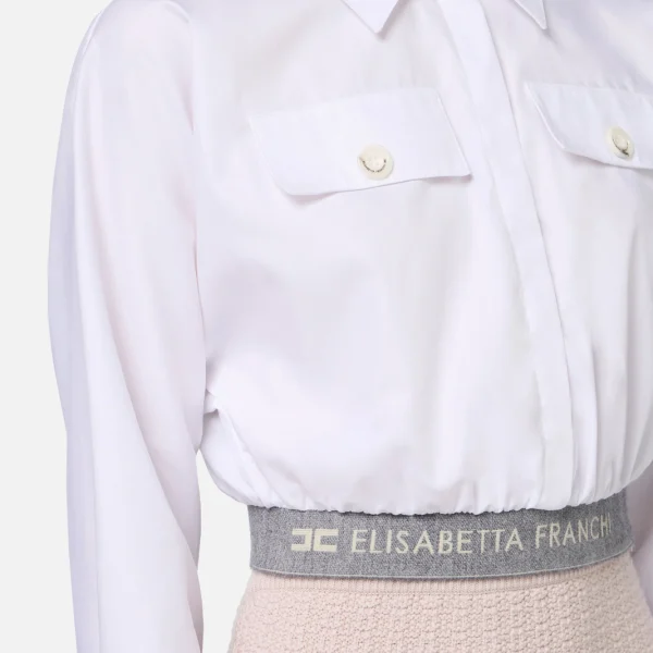Camasa scurtă din poplin de bumbac elisabetta franchi - Anna Forgaci