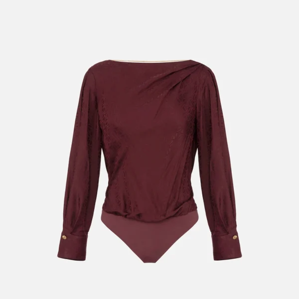 Bluză stil bodysuit din satin jacquard elisabetta franchi - Anna Forgaci