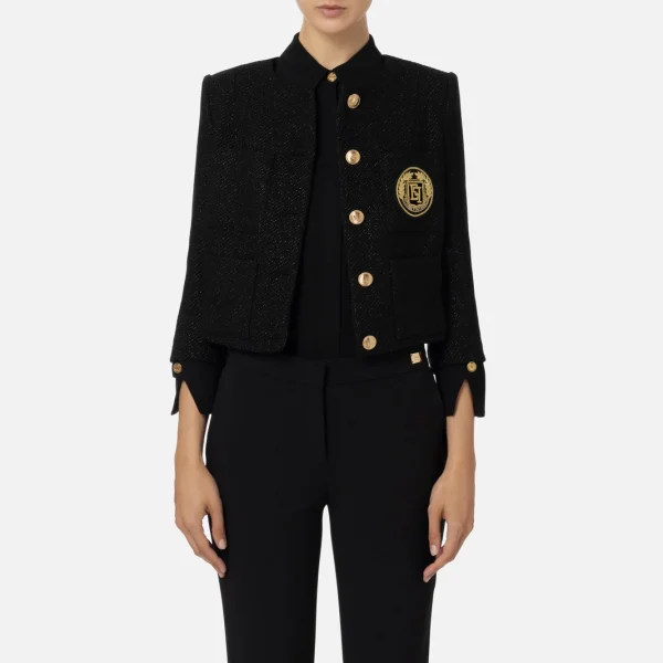 Jachetă scurtă din tweed laminat elisabetta franchi - Anna Forgaci