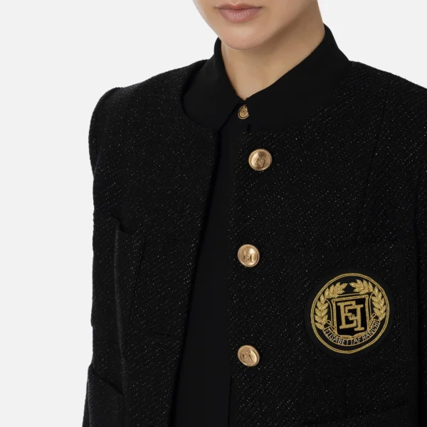 Jachetă scurtă din tweed laminat elisabetta franchi - Anna Forgaci