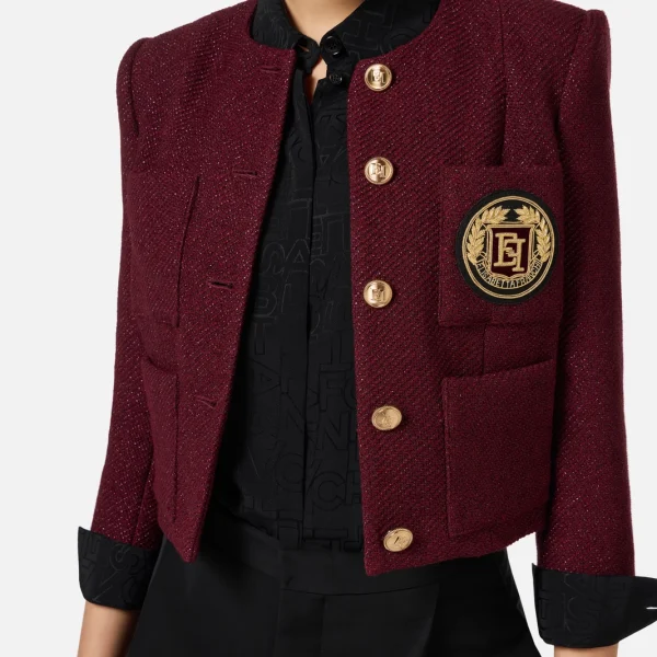 Jachetă scurtă din tweed laminat elisabetta franchi - Anna Forgaci