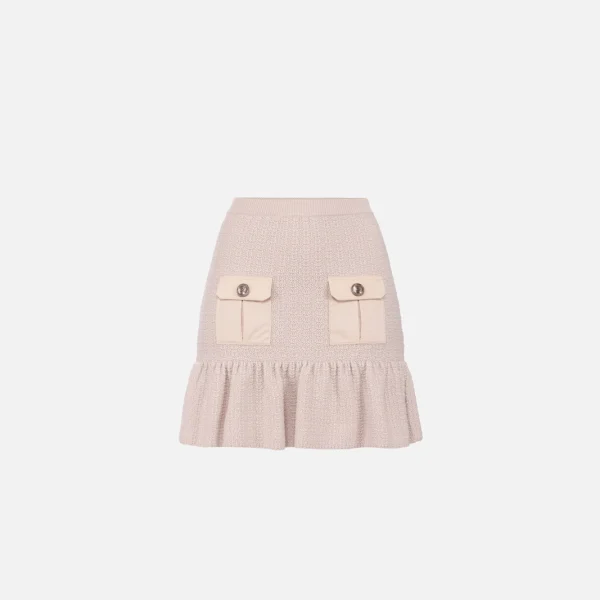 Fustă mini din amestec de lână bouclé elisabetta franchi - Anna Forgaci