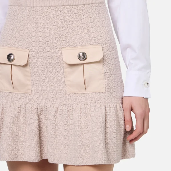 Fustă mini din amestec de lână bouclé elisabetta franchi - Anna Forgaci