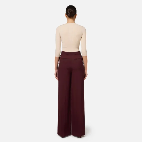 Pantaloni palazzo din satin elisabetta franchi - Anna Forgaci