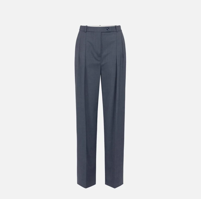 Pantaloni drepți din lână răcoroasă melanjată elisabetta franchi - Anna Forgaci