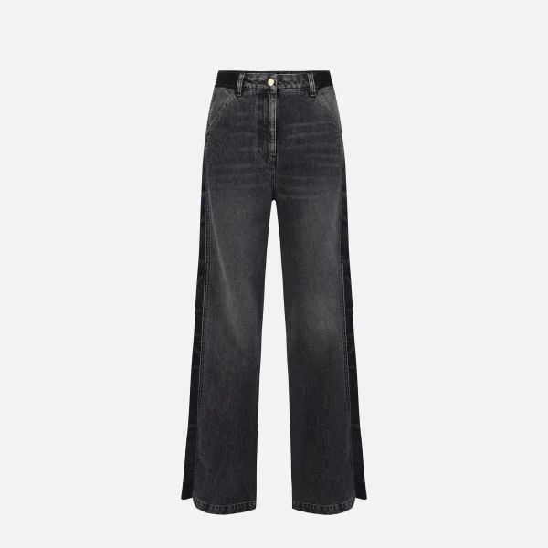 Jeans din bumbac cu talie regulară elisabetta franchi - Anna Forgaci