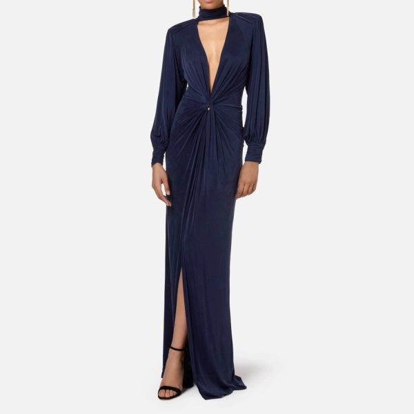 Rochie red carpet din jerseu cupro cu nod elisabetta franchi - Anna Forgaci