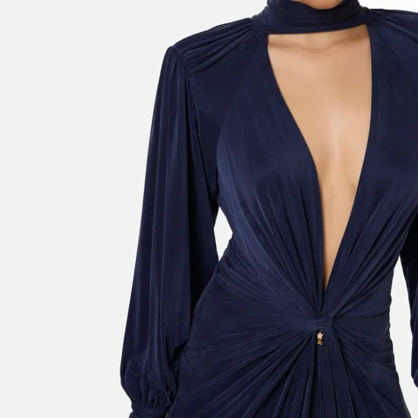 Rochie red carpet din jerseu cupro cu nod elisabetta franchi - Anna Forgaci