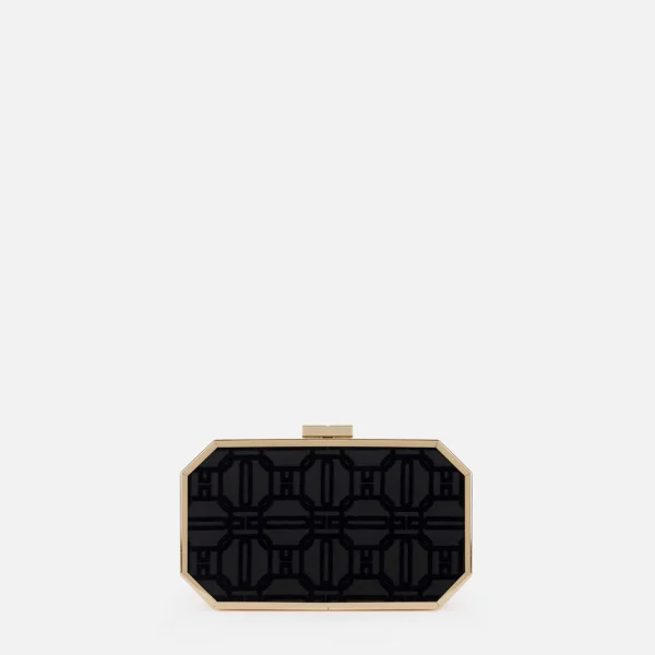 Geantă clutch din material flock elisabetta franchi - Anna Forgaci