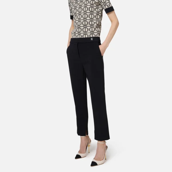 Pantaloni din crep cu fante elisabetta franchi - Anna Forgaci