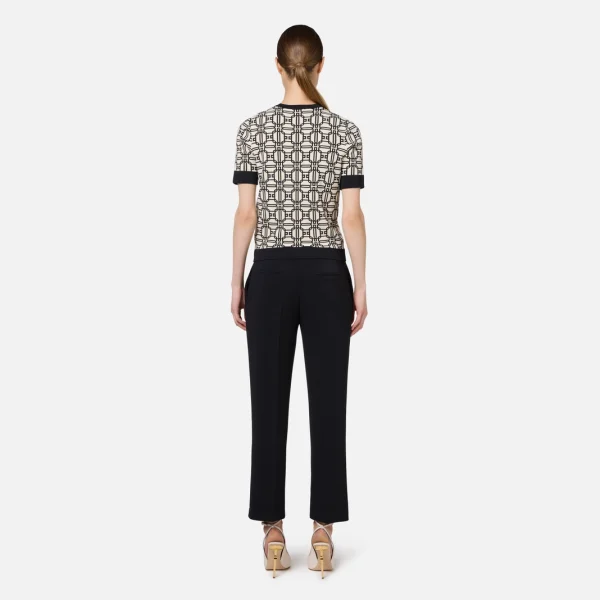Pantaloni din crep cu fante elisabetta franchi - Anna Forgaci