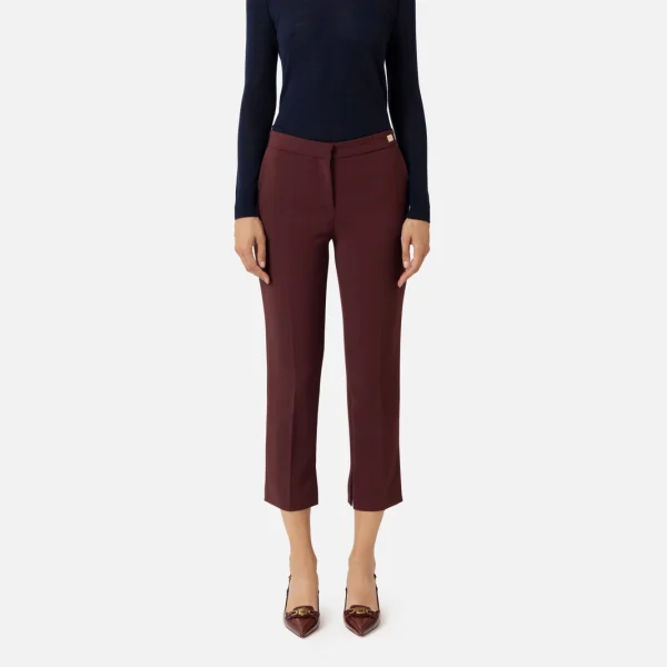 Pantaloni din crep cu fante elisabetta franchi - Anna Forgaci