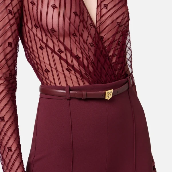 Salopetă combinată din tul flocat cu model în diagonală elisabetta franchi - Anna Forgaci