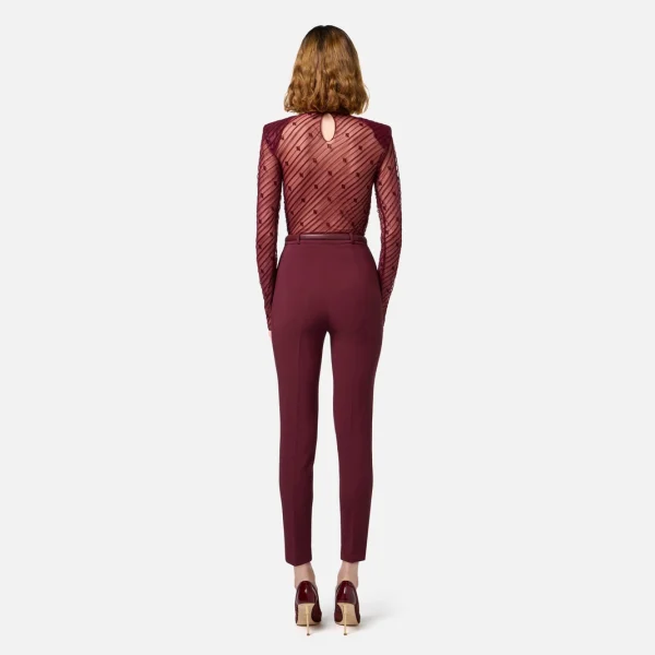Salopetă combinată din tul flocat cu model în diagonală elisabetta franchi - Anna Forgaci