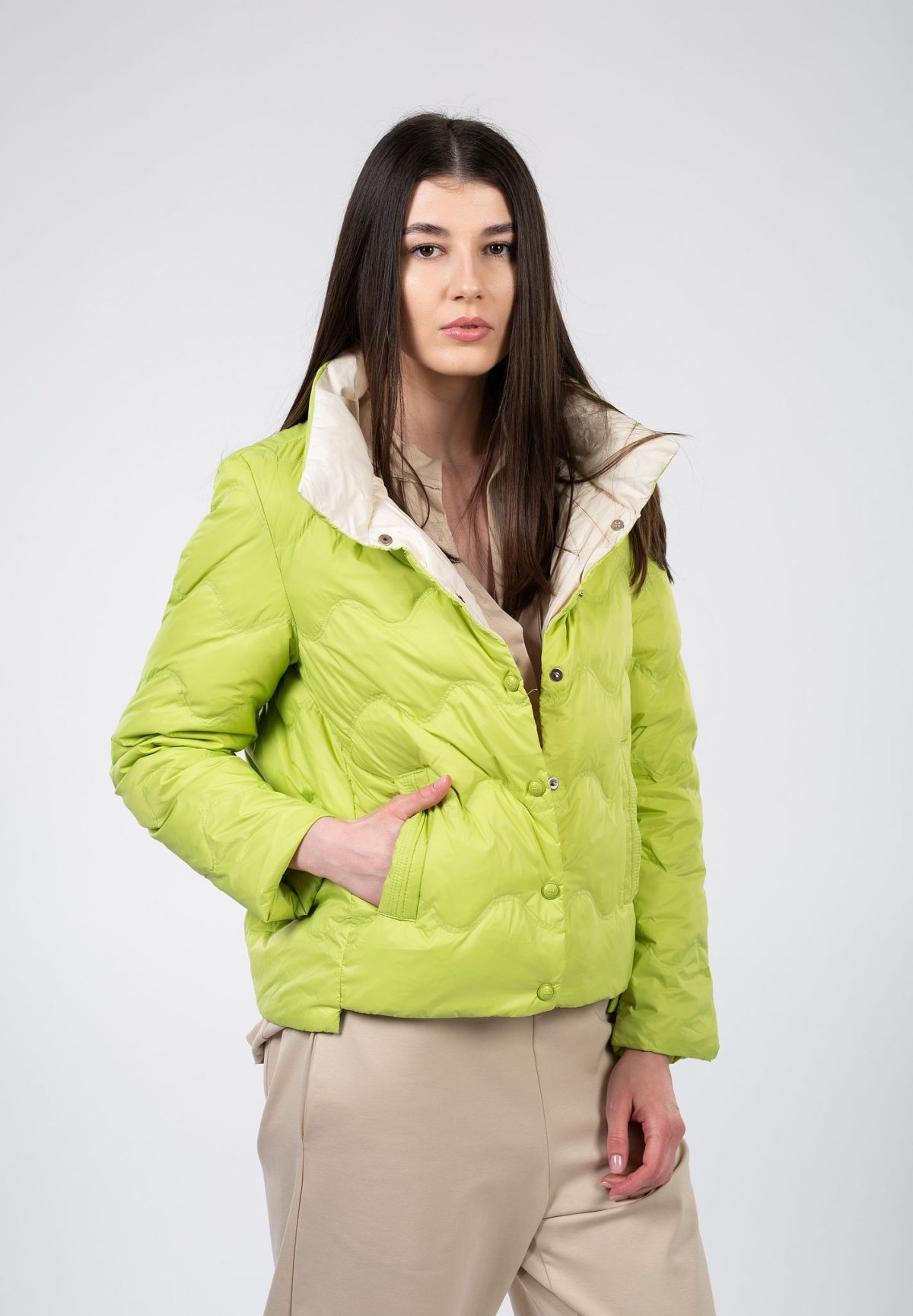 Jacheta anis cu puf natural interior - Anna Forgaci