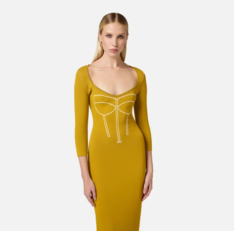 Rochie pana la gambe cu efect de corset elisabetta franchi - Anna Forgaci