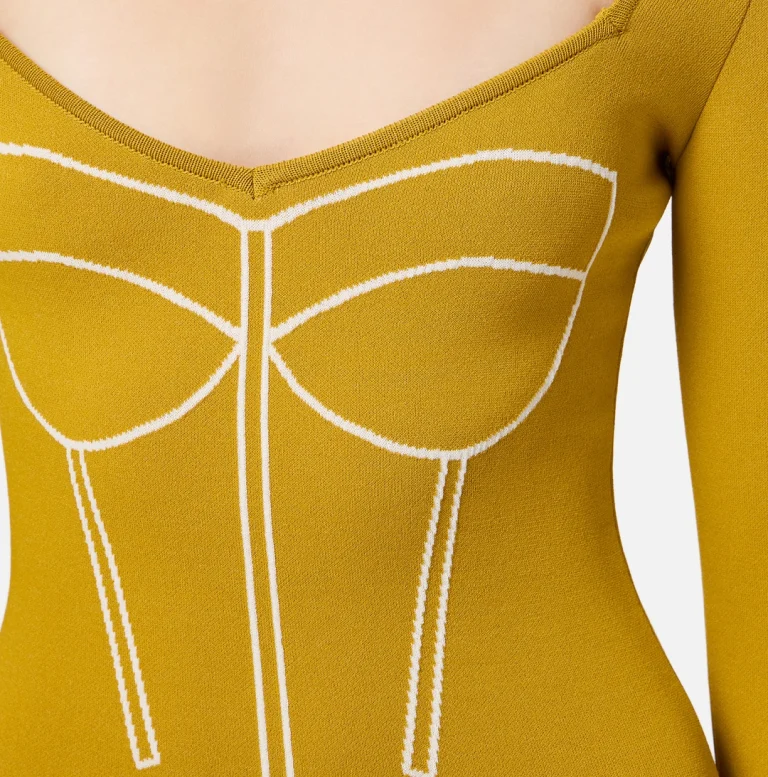 Rochie pana la gambe cu efect de corset elisabetta franchi - Anna Forgaci