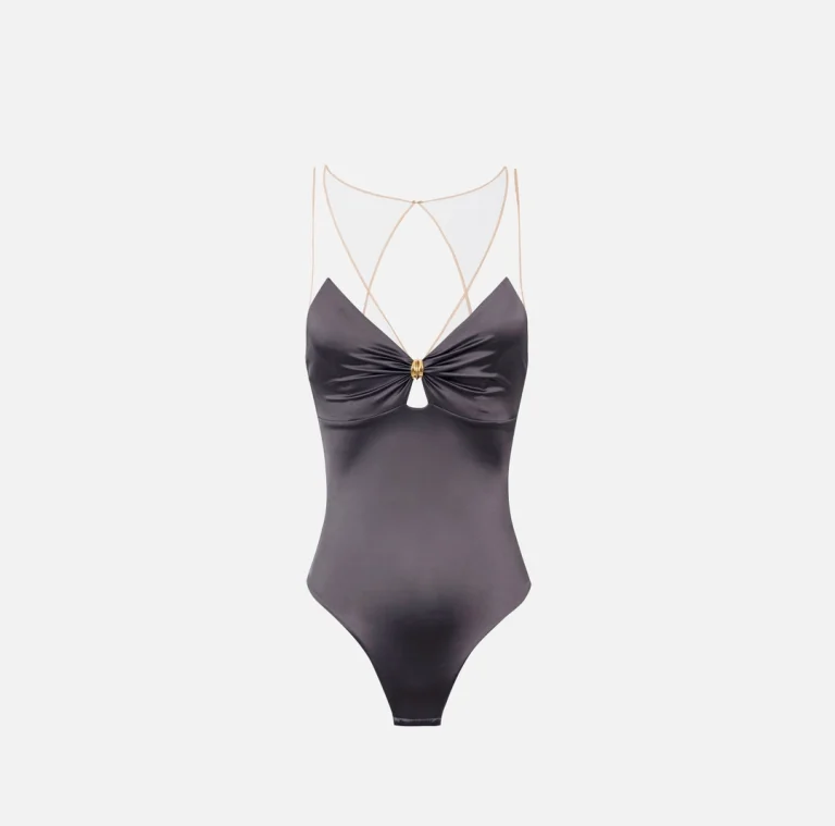 Body din lycra cu bretele din tul elisabetta franchi - Anna Forgaci