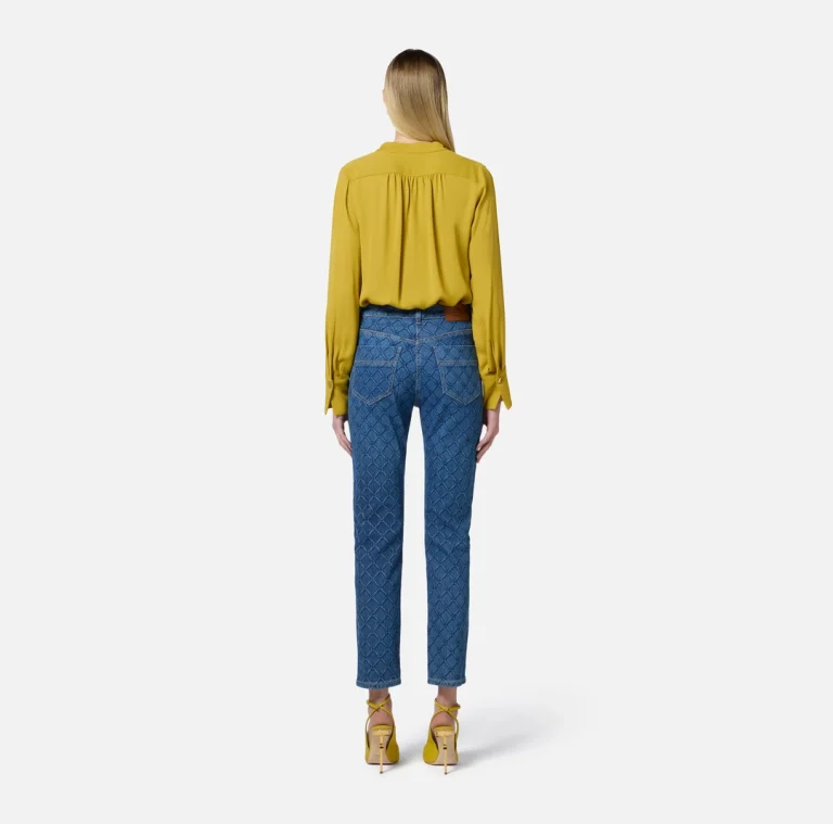 Bluză din material georgette cu brelocuri și logo elisabetta franchi - Anna Forgaci
