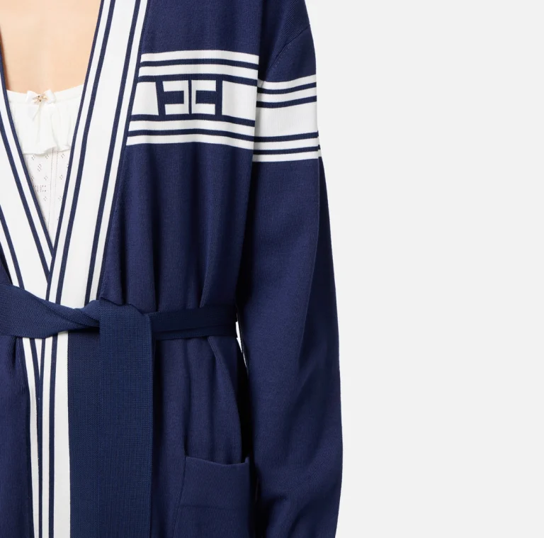 Cardigan din vascoza cu benzi contrastante elisabetta franchi - Anna Forgaci