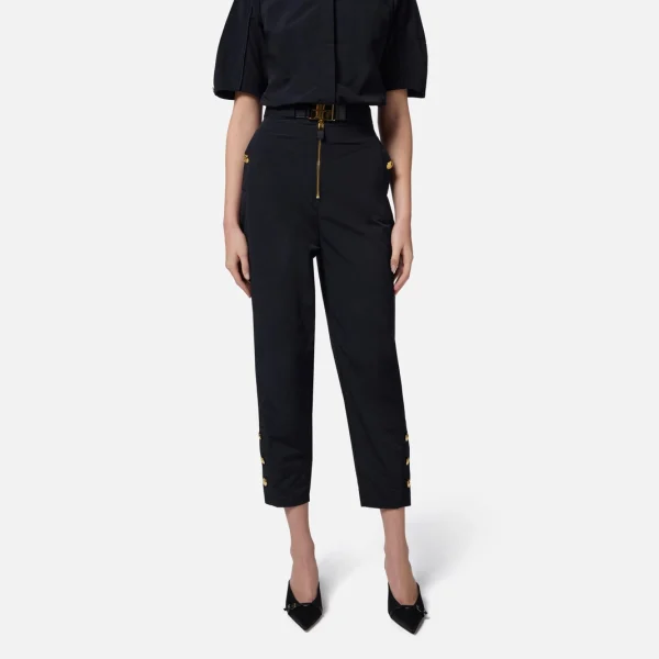 Pantaloni din vel cu centura elisabetta franchi - Anna Forgaci
