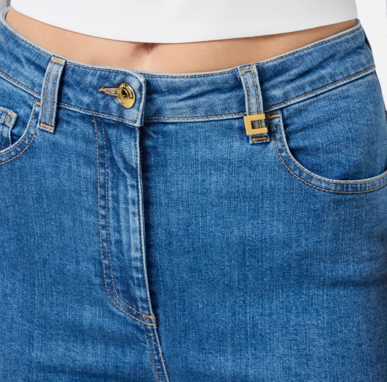 Blugi skinny cu detaliu logo elisabetta franchi - Anna Forgaci