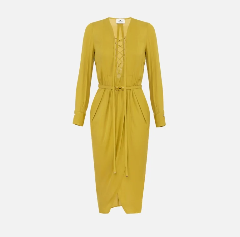 Rochie din stofa georgette cu sireturi elisabetta franchi - Anna Forgaci