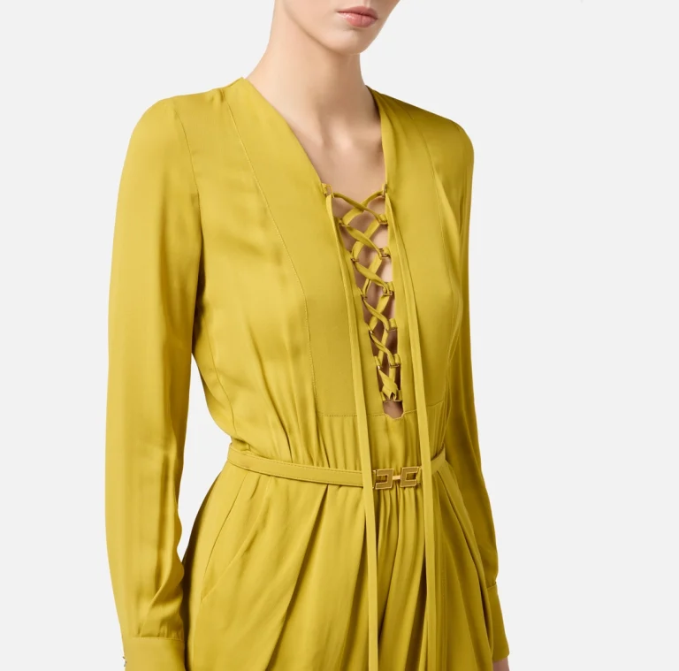 Rochie din stofa georgette cu sireturi elisabetta franchi - Anna Forgaci