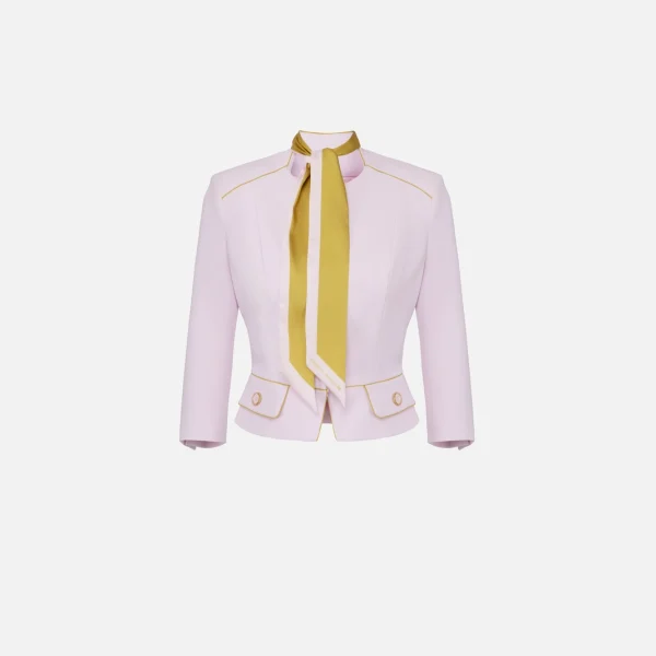 Jachetă din crep cu fular bicolor elisabetta franchi - Anna Forgaci