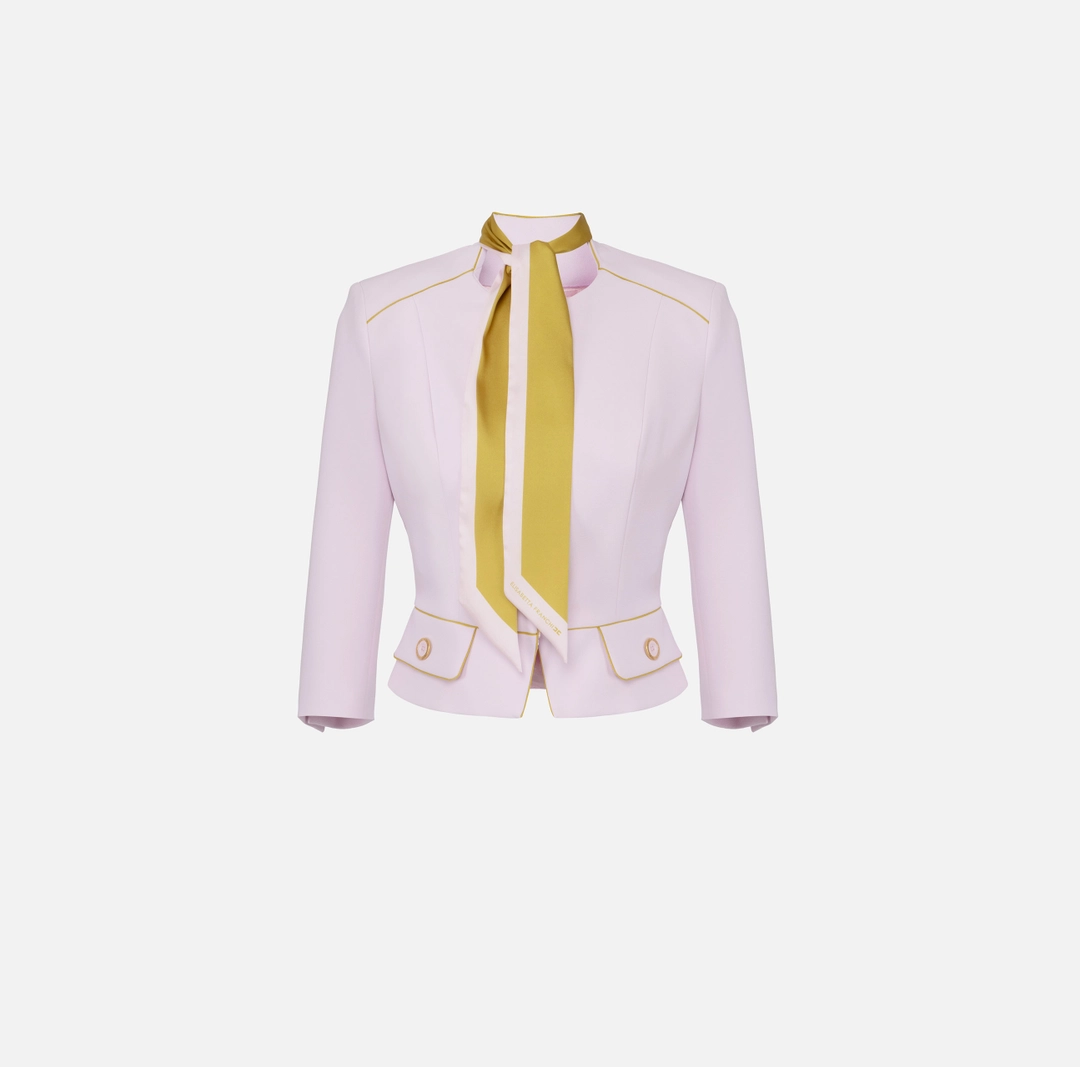 Jachetă din crep cu fular bicolor elisabetta franchi - Anna Forgaci