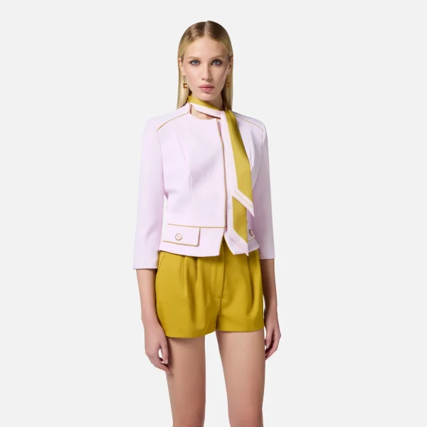 Jachetă din crep cu fular bicolor elisabetta franchi - Anna Forgaci