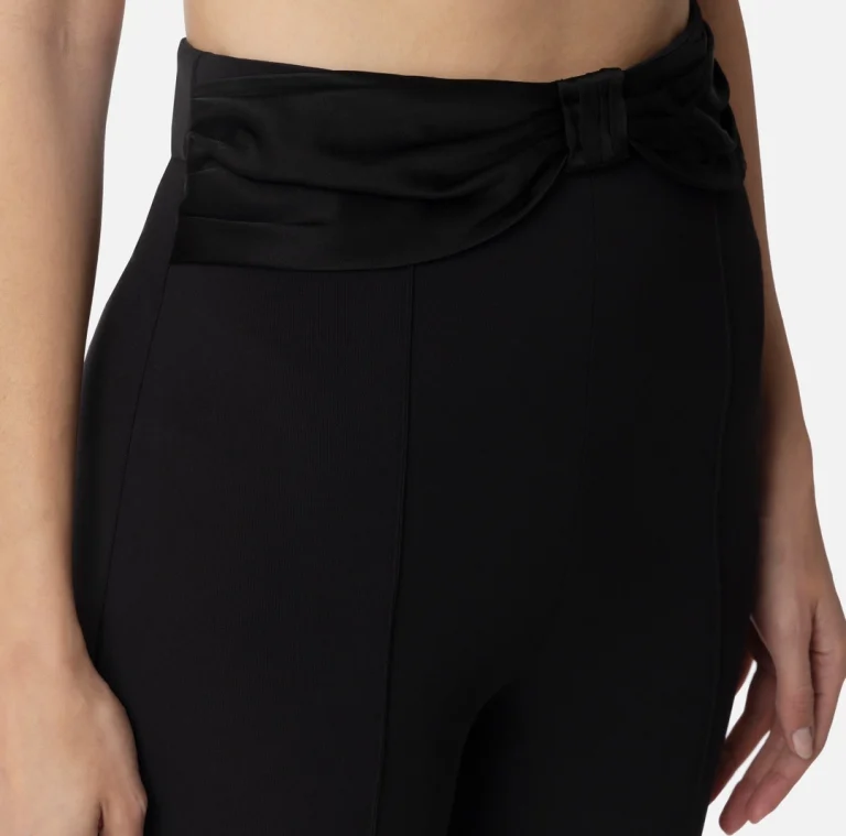 Pantaloni din crep cu fundita din satin elisabetta franchi - Anna Forgaci