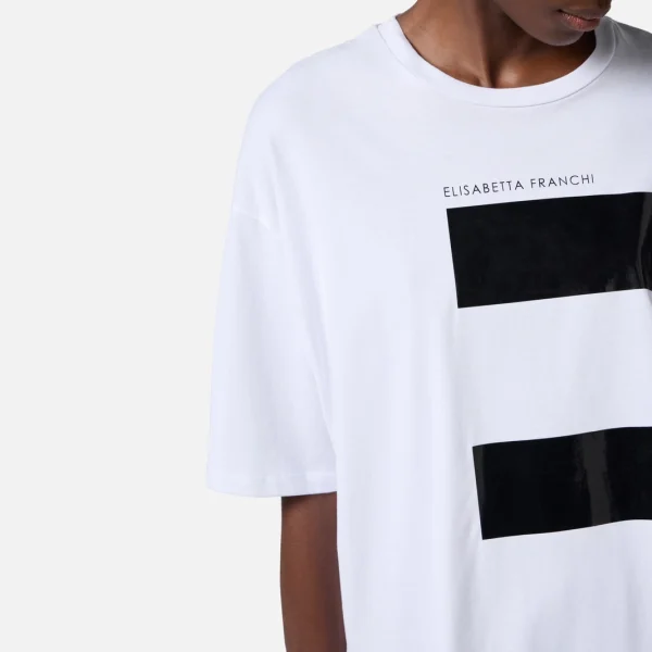 Tricou din jerseu cu logo macro elisabetta franchi - Anna Forgaci