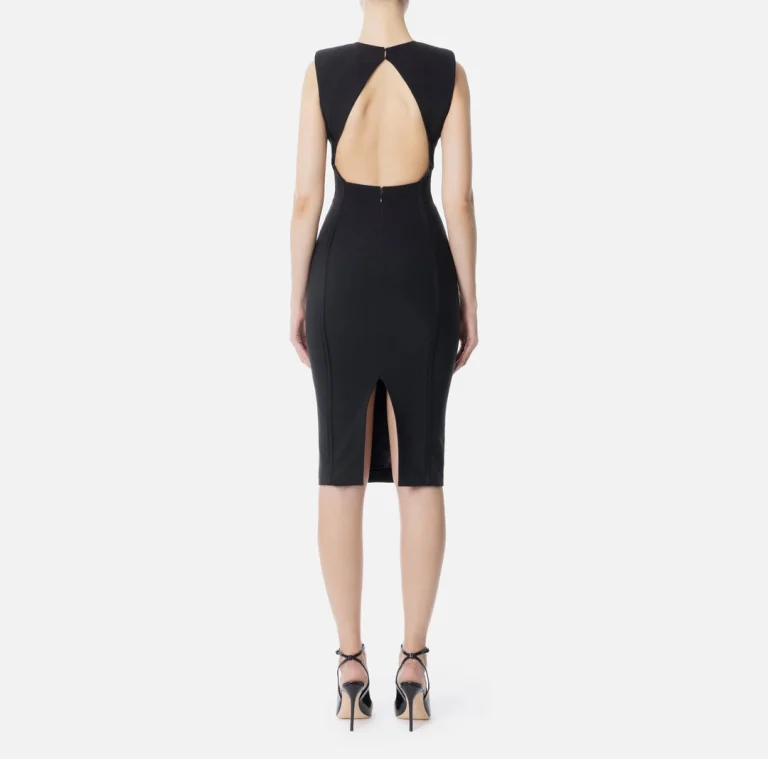 Rochie din crêpe elastic cu șireturi încrucișate elisabetta franchi - Anna Forgaci