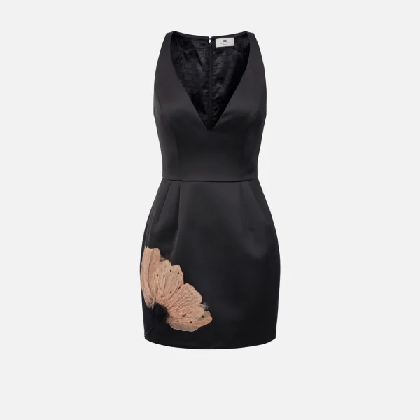 Rochie din satin duchesse cu floare brodată elisabetta franchi - Anna Forgaci